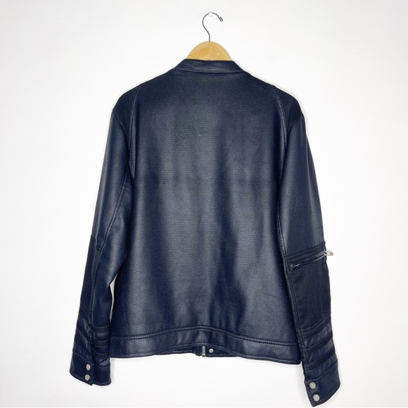 Zara Men Faux Leather Moto Jacket Size XL - Picture 9 of 9